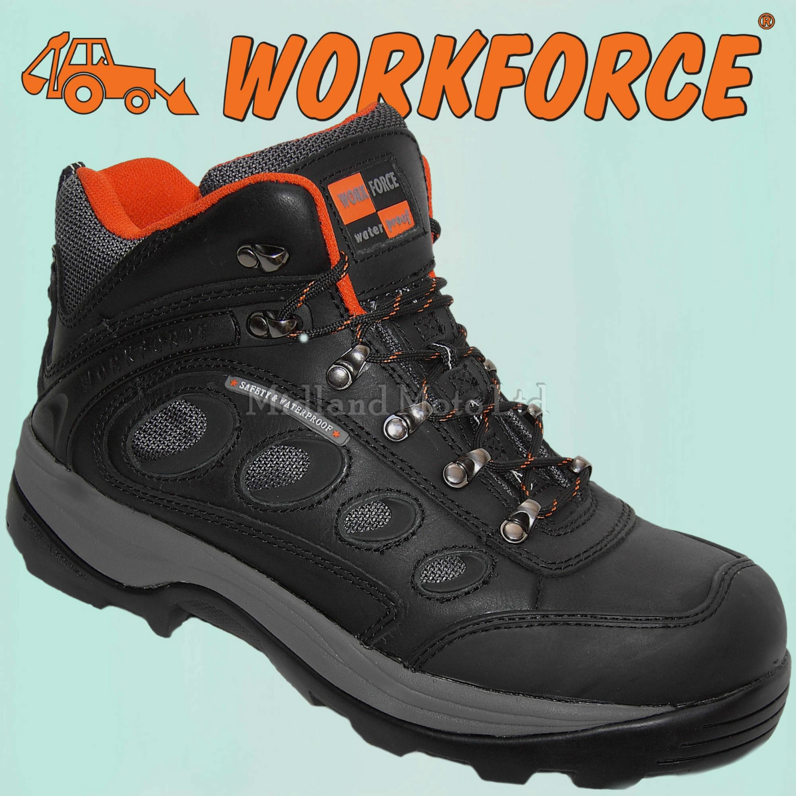 WORKFORCE, Waterproof Steel Toe Cap Hiker Style Safety Boots / Trainers, Shoes WORKFORCE, Waterproof Steel Toe Cap Hiker Style Safety Boots / Trainers, Shoes