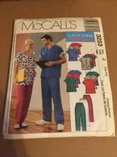 McCalls #3253 UNISEX MEDICAL UNIFORM SCRUBS  Uncut Sewing Pattern Sizes XL-XXL