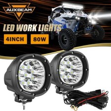 AUXBEAM Pair 4" INCH Round LED Work Lights Offroad Driving Spot Lamp ATV UTV