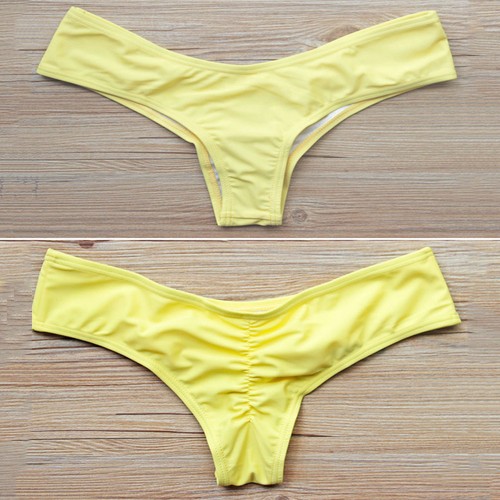 AB_ HOT Brazilian Womens V Thong Cheeky Ruched Bikini Bottom Swimwear Beachwear - Picture 9 of 20