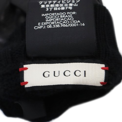 Gucci 452573 Glove Logo Emboss Black Used From Japan - Picture 6 of 10