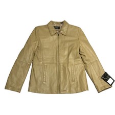 Excelled Collection Golden Tan Smooth Leather Jacket Zip NEW Size Med