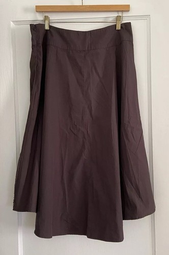Two Star Dog L Brown Full Skirt w Beaded Embroidery on Front Never Worn A-line - Picture 2 of 10