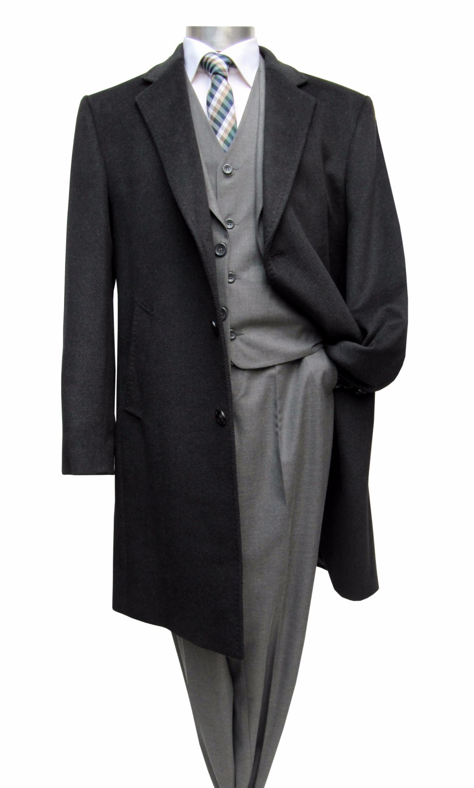 Elegante Herren Mantel lang Gr.72 Schwarz Elegante Herren Mantel lang Gr.72 Schwarz