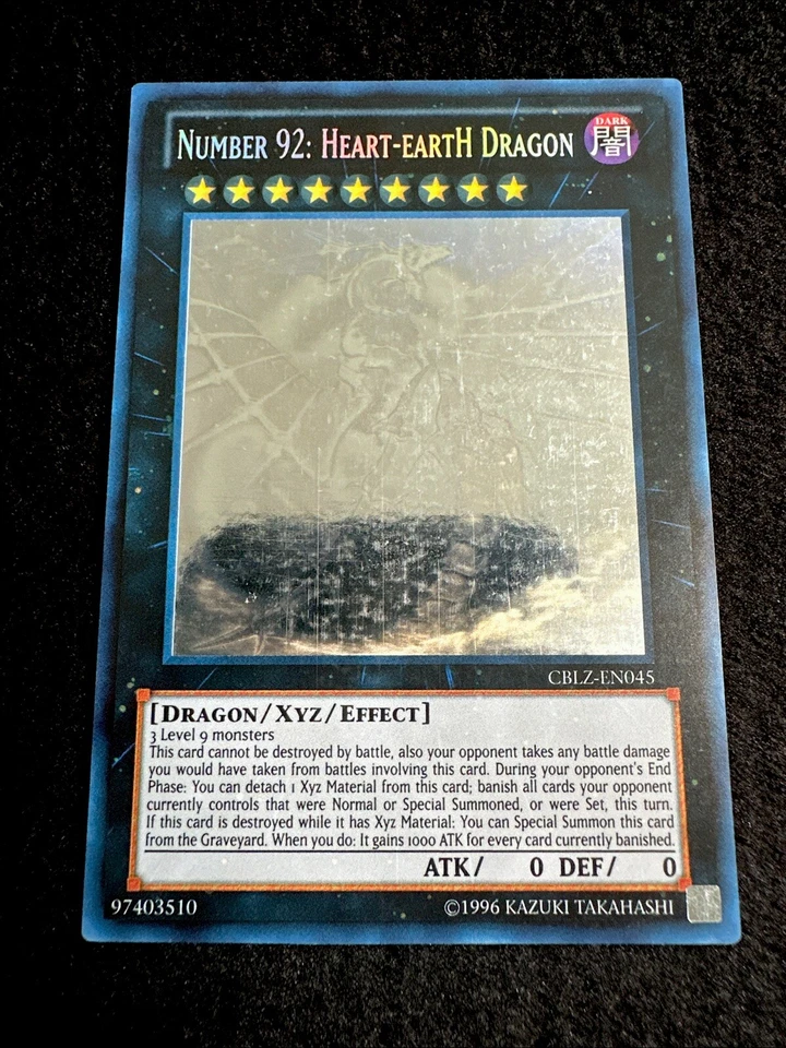 YUGIOH • NUMBER 92: HEART-EARTH DRAGON • GHOST RARE • CBLZ-EN045 • VLP - Image 3 of 4