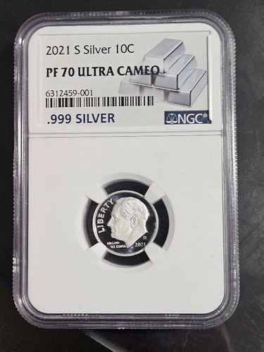 2021 (S) SILVER DIME 10c NGC PF70 ULTRA CAMEO SILVER COIN