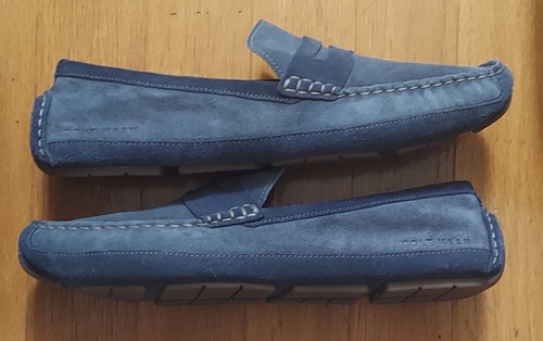 COLE HAAN C33941 MEN'S 2-TONE BLUE SUEDE MOCCASIN DRIVER PENNY LOAFERS SIZE 13 M - Picture 9 of 18