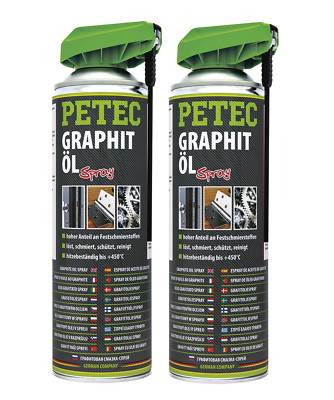 2x PETEC Graphitöl Graphit Spray 500ml Kriechöl Rostlöser Schmierstoff - 72250