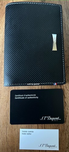 S.T. Dupont 7 Credit Card Wallet, Black Perforated Leather, 170415, New In Box - Picture 5 of 8