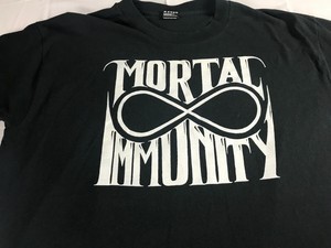Mortal-Immunity-T-Shirt-VTG-Mens-XL-Double-Sided-USA-Made-Black-White-Guys-Tee