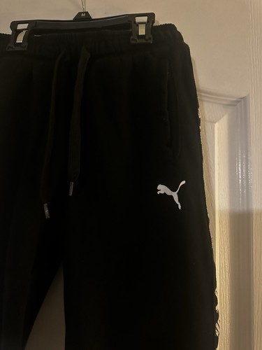 Puma Black Big Boy Youth Athletic Joggers Pants Sweatpants Size M 10- 12 - Picture 2 of 5