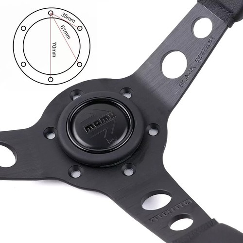 350mm/14inch MOMO MOD07 BLACK EDITION Deep Dish Suede Sport Steering Wheel - Picture 5 of 9