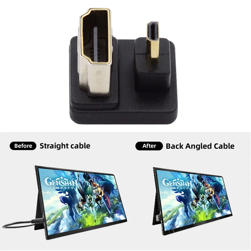 Micro HDMI 1.4 Male Type-D to HDMI Female 360 Degree Opposite Angled Extension - Image 4 of 4