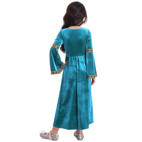 Girls Renaissance Medieval Princess Costume Cosplay Flare Sleeve Dress Up - Picture 70 of 79