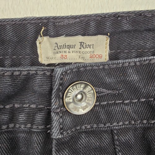 Antique River Jeans Mens Size 38x34 Black Straight Leg Embellished Pocket Rocker - Picture 5 of 17