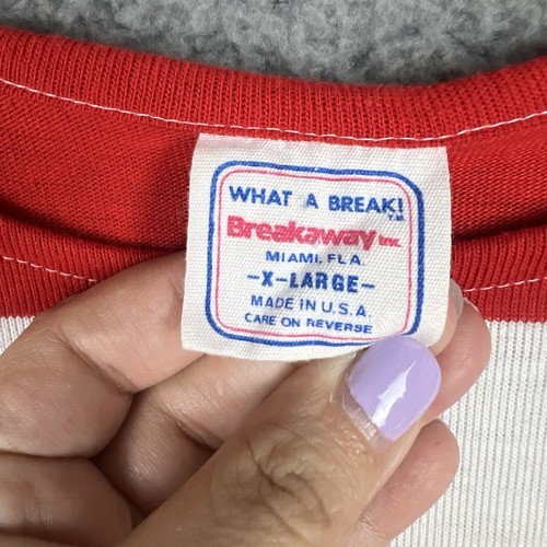 Vtg Breakaway Red White Stripe Shirt Tunic Key West Florida XL USA Made Nautical - Picture 6 of 11