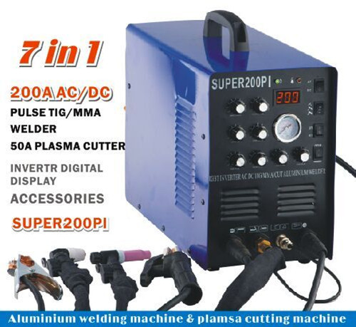 IGBT 200A AC/DC PULSE TIG/MMA ALUMINIUM WELDER 50A PLASMA CUTTER all accessories