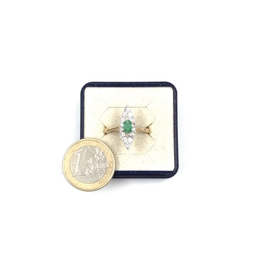 Jugendstil 14kt Gelbold Ring Smaragd Diamanten 585 Gold antik Schmuck Emerald 54 - Bild 15 von 19