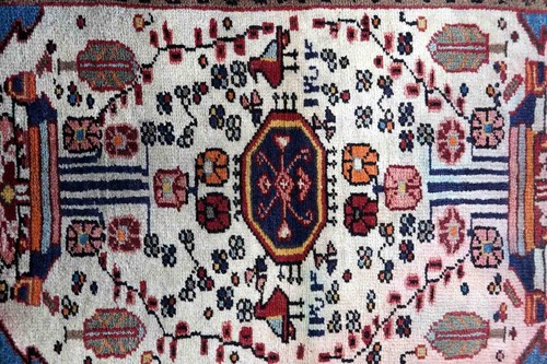 Handmade vintage Oriental rug 2.3' x 3.5' (72cm x 108cm) 1970s - 1C1013 - Picture 8 of 10