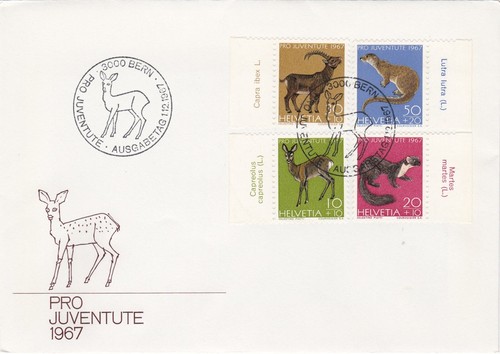 1967 Switzerland/Helvetia FDC cover Pro Juventute - Picture 1 of 2