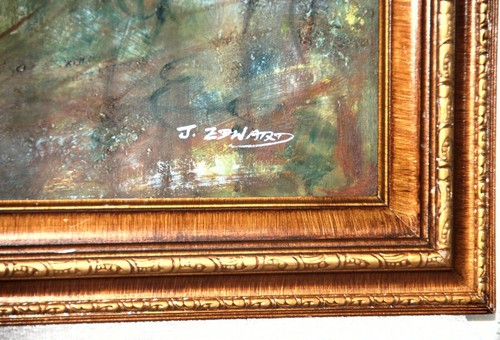 Original Art Acrilic Oil Painting on Canvas with Large Frame, Signed by Artist - Picture 2 of 5