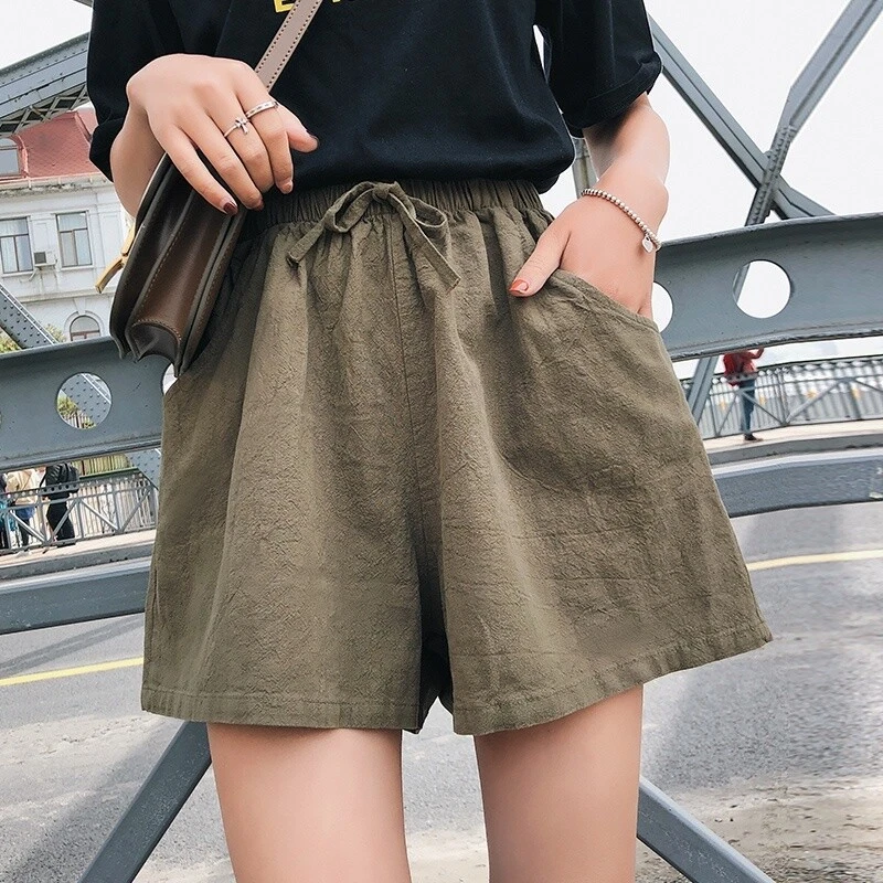 Women Pants Comfortable Cotton and Linen Loose Short Pants Casual Pants  Shorts