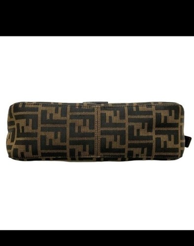 FENDI Zucca Schultertasche in beige und dunkelbraunem Leder - Bild 6 von 10