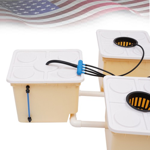 Hydroponics Drip Growing System 5 Sites Dutch Buckets w/Lids + Submerged Pump - Picture 5 of 23