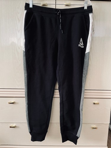 Reebok Women's Color Block Drawstring Fleece Joggers SIZE LARGE