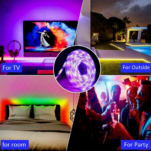 5050 RGB LED Strip Light Bar TV Back Lighting USB Remote Control 5V Kit 60SMD/M - Picture 10 of 17