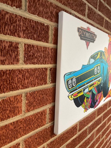 SALE 24x16 Plymouth road runner framed CANVAS PRINT wall poster Barracuda car - Picture 5 of 7