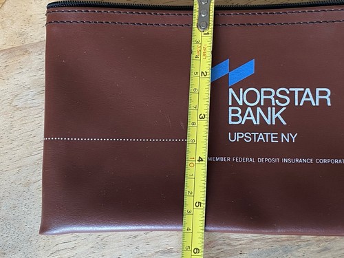 VINTAGE MONEY NORSTAR BANK UPSTATE NY VINYL ZIPPER BANK DEPOSIT BAG - Picture 8 of 8