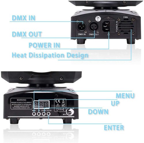 U'KING 120WLED luce testa mobile RGBW Gobo Beam palco DJ discoteca DMX illuminazione spot - Foto 12 di 19