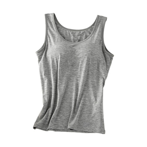 Women Camisole with Built in Padded Bra Sleeveless Strappy Vest Yoga Tank Top