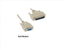 35 feet Null Modem DB9 Female to DB25 Male Null Modem Serial Cable