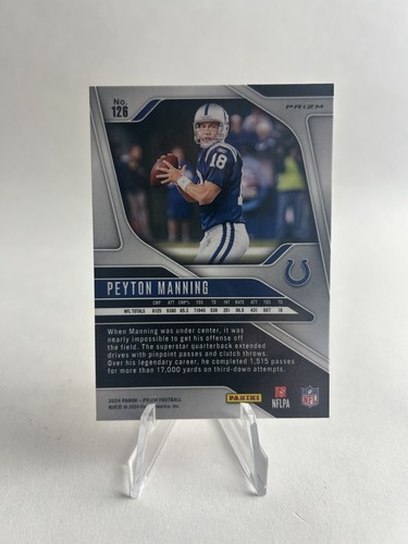 Panini Prizm Peyton Manning 2024 naranja hielo agrietado potros paralelos #120 - Imagen 2 de 2