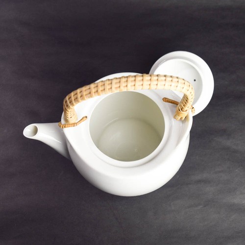 OMC Otigiri Japan Solid Plain White Tea Pot Asian Style Braided Handle - Bild 8 von 10