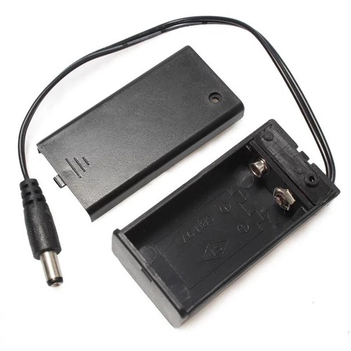 9V Battery Holder Case Box ON/OFF Switch Cover DC 2.1*5.5mm Plug for 6F22 New - Picture 1 of 4