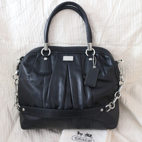 NWT COACH 15342 Kristin Black Leather Tote Shoulder Bag Purse NEW