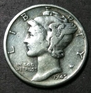 1945-P MERCURY DIME B.U.