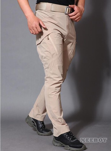 Pantalones de carga tácticos del ejército para hombre impermeables al aire libre senderismo caza pantalones informales - Imagen 8 de 16