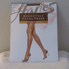 Hanes VTG Women's Ultra Sheer Control Top Sheer Toe Panty Hose Black Sz A B35