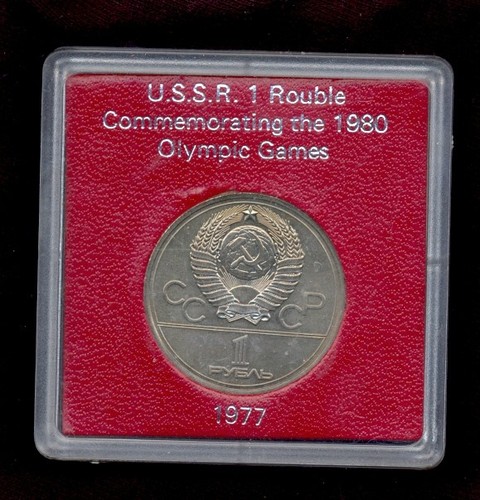 UdSSR 1 Rubel Gedenken an Olympische Spiele 1980 1977 - Bild 1 von 2