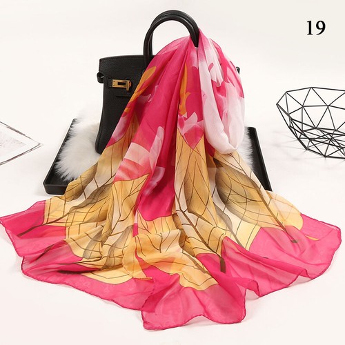 Long Soft Chiffon Scarf Plain Sheer Wrap Shawl Women Large Stole Neck Scarves UK - Picture 55 of 103