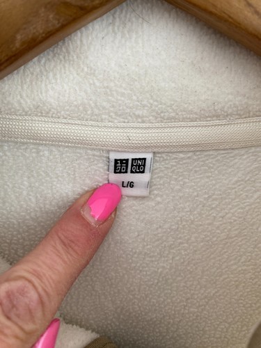 UNIQLO Ivory 1/2 Zip Fleece Jumper Size L - Picture 4 of 6