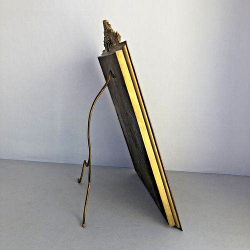 Large French Antique Bronze with Emerald Enamel Inserts Picture Frame - Picture 20 of 22