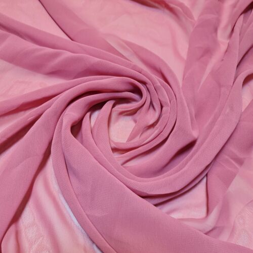 Sheer Poly Crepe Chiffon Fabric Semi-Transparent Drape Dress Craft Material 44" - Picture 93 of 181