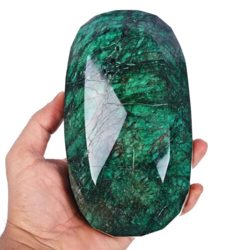 Natural 5000 Ct/ 1 KG Brazilian Green Emerald Huge Certified Oval Loose Gemstone - Picture 4 of 6
