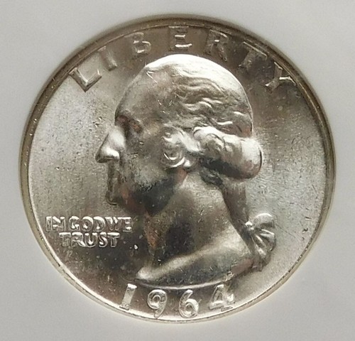1964 Washington Silver Quarter 25C - NGC MS 65 - Picture 2 of 4