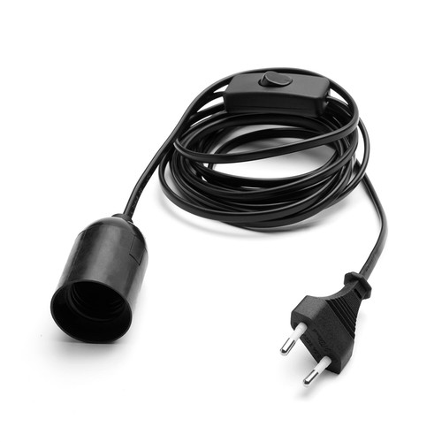 Lampenfassung Fassung Schwarz & Weiß E14 & E27 3,5m Kabel Stecker & Schalter - Bild 7 von 13